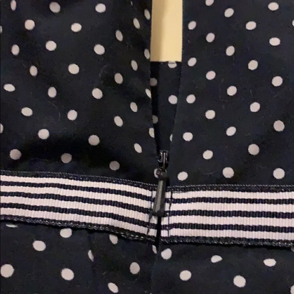 Gymboree blue white polka dot dress 3-6 mo